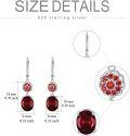 wholesale Sterling Silver 3ct Genuine Gemstone 10x8mm Oval Birthstone Drop Earrings-0-2
