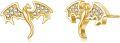 wholesale Gold 925 Sterling Silver Hypoallergenic Dragon Stud Earrings with Cubic Zirconia for Women-0-0