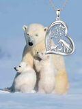 wholesale 925 Sterling Silver Heart-Shaped Tree of Life with Bears and Foxes Pendant Necklace for Women's Gifts-0-4