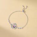 wholesale TOUPOP Heart Birthstone Bracelet 925 Sterling Silver Double Heart Bracelet Love You For Always And Forever Jewelry Anniversary Birthday Christmas Gifts For Women Wife Her -0-3