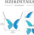 wholesale 925 Sterling Silver Butterfly Pendant Necklace with Cubic Zirconia - Vintage Bohemian Style Jewelry for Women Gifts-0-5