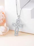 wholesale 925 Sterling Silver Infinity Cross Pendant Necklace for Women - Faith  for Mom Wife Daughter Sister-0-2
