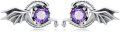 wholesale 925 Sterling Silver Purple Crystal Dragon Stud Earrings for Women - Christmas Gift & Birthday Present-0-0