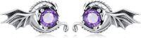 wholesale 925 Sterling Silver Purple Crystal Dragon Stud Earrings for Women - Christmas Gift & Birthday Present-stud