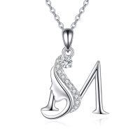 wholesale 925 Sterling Silver Alphabet A Z Initial Letter Pendant Necklace for Women Jewelry Gifts-M