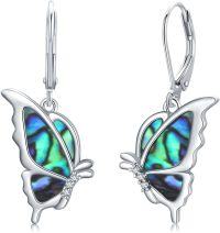 wholesale 925 Sterling Silver Abalone Shell Butterfly Drop Earrings for Women-Abalone Shell