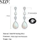 wholesale Sterling Silver White Opal Larimar Turquoise Moissanite Drop Dangle Earrings for Women-0-19