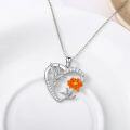 wholesale 925 Sterling Silver Moissanite Hummingbird Heart Necklace for Women - Fluttering Bird & Flower Design, Hypoallergenic Gift-0-2