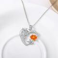 wholesale 925 Sterling Silver Moissanite Hummingbird Heart Necklace for Women - Fluttering Bird & Flower Design, Hypoallergenic Gift-0-2