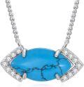 wholesale Sterling Silver Turquoise Pendant Necklace, Lucky Stone for Honor Beauty Harvest, Dainty Gift for Party Wedding Birthday-0-0