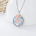 wholesale TOUPOP Necklace For Women Sterling Silver Pendant Necklace With Crystal Birthday Christmas Jewelry Gifts For Women Her (rose Flower) -0-2