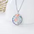 TOUPOP Sterling Silver Crystal Rose Flower Pendant Necklace for Women-0-2