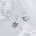 wholesale 925 Sterling Silver Abalone Shell Star of David Leverback Drop Earrings-0-3