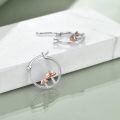 wholesale 925 Sterling Silver Mushroom Studs Hoop Earrings for Women Girls Forest Nature  Idea 48x36mm-0-3