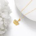 wholesale 14K Gold Diamond Pearl Crown Pendant Necklace for Women-0-3