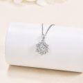 wholesale 925 Sterling Silver Round Cut Cubic Zirconia Snowflake Pendant Necklace for Women-0-1