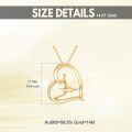 wholesale 14K Gold Ballet Dancer Heart-Shaped Pendant Necklace with Diamonds for Women and Moms-0-5