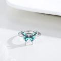 wholesale 925 Sterling Silver Opal Butterfly Adjustable Ring Women s Gift-0-1