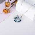 wholesale 925 Sterling Silver Blue & Green Crystal Dragon Circle Pendant Necklace s for Women-0-4