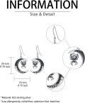 wholesale TOUPOP Sterling Silver Bat/cat/spider/ghost Pumpkin/wolf Earrings For Women Halloween Dangle Drop Moon Earrings Anniversary Birthday Gothic Jewelry Gift For Her Mom Daughter Girlfriend Siter -0-3