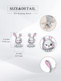 wholesale 925 Sterling Silver Bunny Studs - Adorable Pink-Eared Rabbit Earring Set for Women Girls Easter Gift Idea-0-1