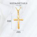 wholesale 14K Gold Natural Diamond Cross Pendant Necklace for Women Gifts for Mom or Wife-0-5