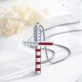 wholesale 925 Sterling Silver USA Flag Basketball Cross Pendant Necklace for Men & Women Graduation Gift-0-3