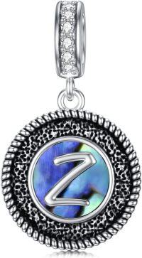 wholesale 925 Sterling Silver Abalone Shell Alphabet Charms A Z for Jewelry-Z