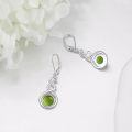 wholesale 925 Sterling Silver Green Turquoise Drop Earrings Platinum Plated Twisted Swirl Jewelry For Women-0-2