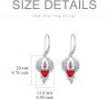 wholesale 925 Sterling Silver Red Heart Angel Wing Drop Earrings for Women Girls  4cm Long-0-2