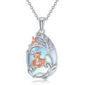 TOUPOP Sterling Silver & Stone Alice In Wonderland Tree Of Life Cat Pendant Necklace-0-0