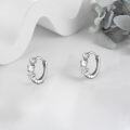 wholesale 925 Sterling Silver Viking Star Huggie Hoop Earrings with Cubic Zirconia Stones-0-3