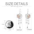 wholesale 925 Sterling Silver Dreamcatcher Rose Gold Flower Feather Drop Earrings-0-46
