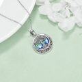 wholesale 925 Sterling Silver Celtic Knot Tree of Life Green Blue Agate Pendant Necklace-0-3