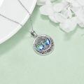 wholesale 925 Sterling Silver Celtic Knot Tree of Life Green Blue Agate Pendant Necklace-0-3