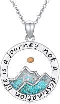 wholesale 925 Sterling Silver Turquoise Mountain Pendant Necklace with Inspirational Quote - Christian Faith Jewelry for Women-0-0