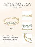 wholesale 925 Sterling Silver Blue Crystal Wave Bracelet With Gold Chain And Beads-0-5
