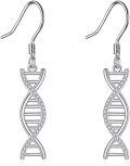 wholesale Metal & Stone DNA Earrings - Unique Gifts for Sister, Brother, Parents - Elegant 34.2mm Jewelry for Weddings, Graduation, Valentine's Day-0-0