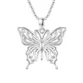 wholesale 925 Sterling Silver Blue Opal Butterfly Pendant Necklaces Wholesale - Delicate Charm s for Her-0-1