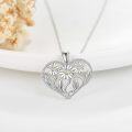 wholesale 925 Sterling Silver Heart-Shaped Daisies and Leaves Pendant Necklace with Chain-0-4
