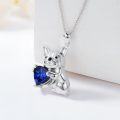wholesale Metal Synthetic Stone French Bulldog Pendant Necklace for Women-0-1