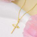 wholesale 14K Gold Diamond Cross Pendant Necklace for Women-0-1