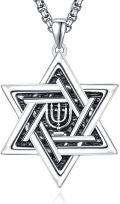 wholesale 925 Sterling Silver Star of David Pendant Necklace with Chain - Jewish s for Men-0-0