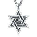 wholesale 925 Sterling Silver Star of David Pendant Necklace with Chain - Jewish s for Men-0-0