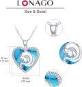wholesale 925 Sterling Silver Heart-Shaped Created Turquoise Leo Zodiac Pendant Necklace-0-2