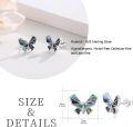 wholesale 925 Sterling Silver Abalone Shell Butterfly Stud Earrings-0-4