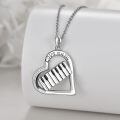 wholesale 925 Sterling Silver Love Music Piano Keys Heart Pendant Necklace With Zircon Accents-0-3