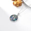 TOUPOP Sterling Silver Abalone Shell Family Tree Of Life Initial P Pendant Necklace-0-4