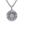 wholesale 925 Sterling Silver Compass Rose Pendant with Chain - Memorial Keepsake Jewelry for Ashes Cremation-0-0