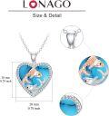 wholesale 925 Sterling Silver Heart-Shaped Pendant with Turquoise and Koi Fish Design - Aquarius (Zodiac) Necklace-0-1